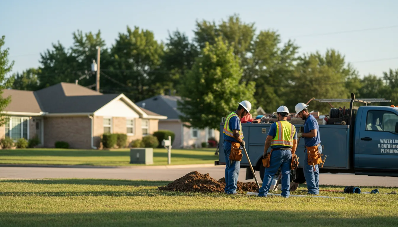 Residential water line and bathroom plumbing service in Veteran, WY